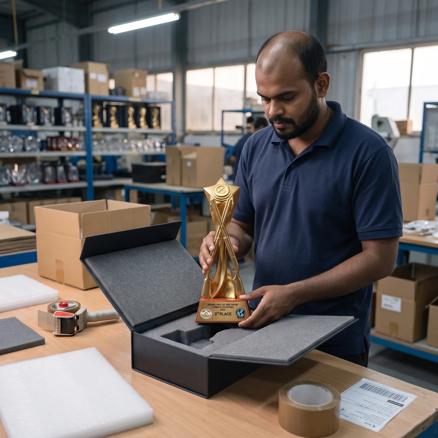 Grand Prix of Abu Dhabi — Compak Sporting, The Plaque Carries the Placement