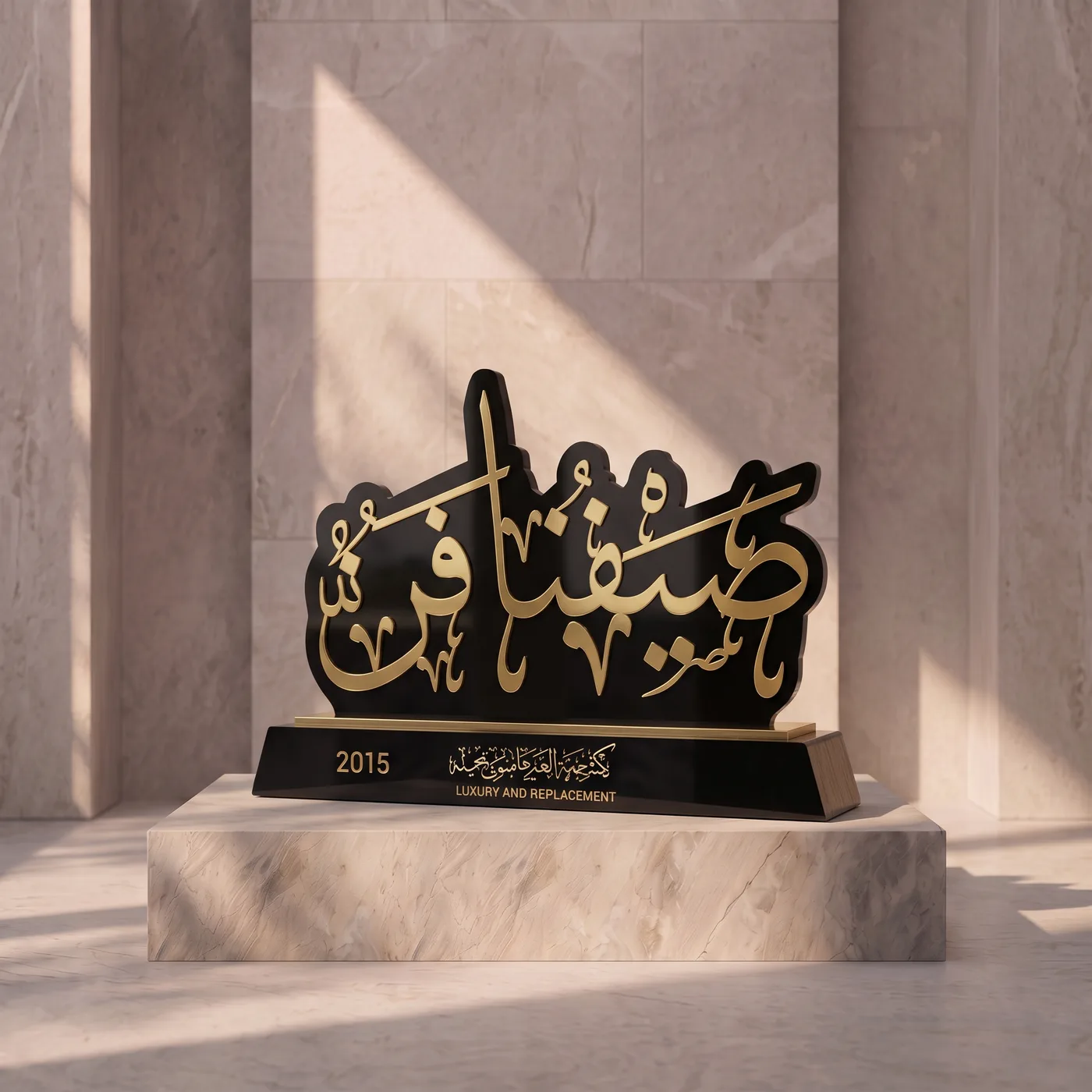 Fujairah Fine Arts Academy — خطٌّ عربي وبيانو، مقطوعان في هيئة درع